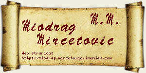 Miodrag Mirčetović vizit kartica